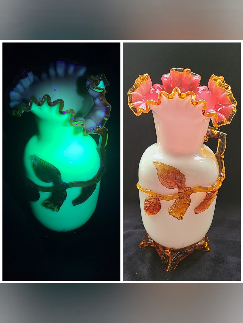 Antique Stevens & Williams Uranium Glass Vase